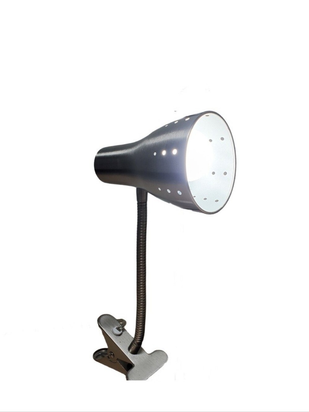 3/$15🔴 SALE Clip-On Metal Desk Lamp with Flexible Neck - Silvertone